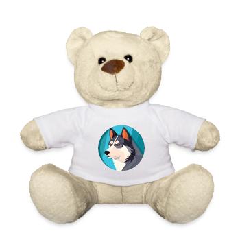 Husky Dog Aquarelle Colorée Animal Illustration - Nounours - blanc - Devant