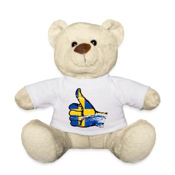 Schweden Flagge OK Symbol used - Teddy - Weiß - Vorne