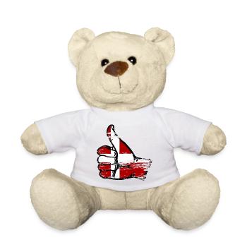 Denmark Flag All Right Symbol - Teddy Bear - white - Front
