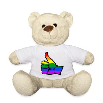 drapeau de couleur arc-en-ciel main tout icône claire - Nounours - blanc - Devant