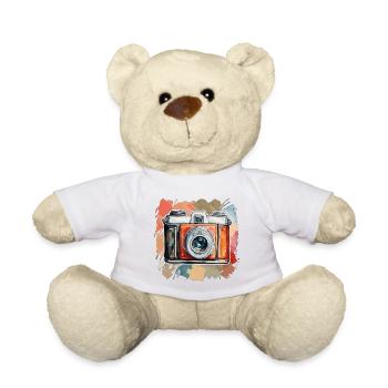 Camera / Photo / Photo / Picture / Recording - Teddy Bear - white - Front
