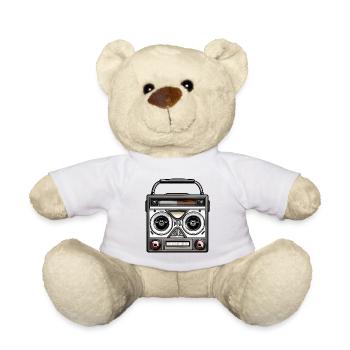 Radio / Analogique / Musique / Fréquence / Haut-parleurs - Nounours - blanc - Devant