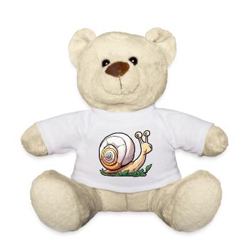 Snail / Animal / Crawling / Slimy / Slow - Teddy Bear - white - Front