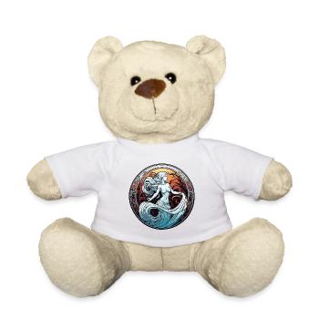 Frau / Lady / Kleid / Comic / farbig / Haare - Teddy - Weiß - Vorne