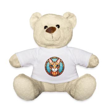 Thailändische Katzenrasse Bunte Aquarell-Illustration - Teddy - Weiß - Vorne