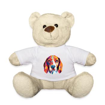 Beagle Harrier Scent Hound race chien aquarelle - Nounours - blanc - Devant