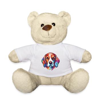 Beagle Hunderasse bunte Aquarell-Illustration - Teddy - Weiß - Vorne