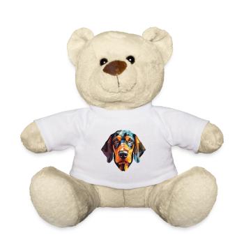 Noir et Tan Coonhound chien race verre aquarelle - Nounours - blanc - Devant