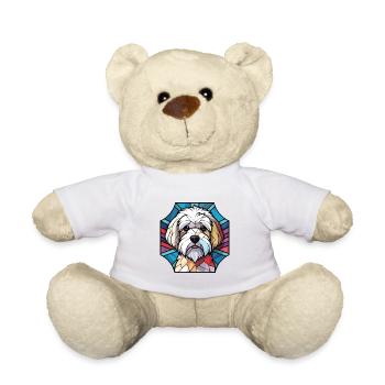 Coton Du Tuléar race chien aquarelle illustration - Nounours - blanc - Devant