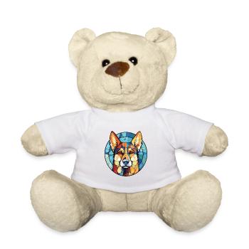 Sibérie orientale Laika chien race aquarelle colorée - Nounours - blanc - Devant