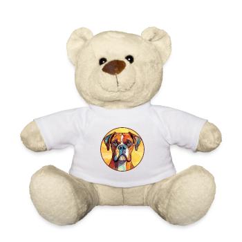Boxer-Hundsrasse Bunte Aquarell-Illustration - Teddy - Weiß - Vorne