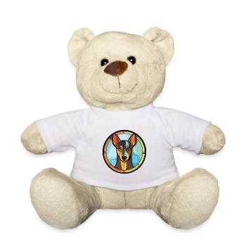 Manchester Terrier chien race aquarelle colorée - Nounours - blanc - Devant