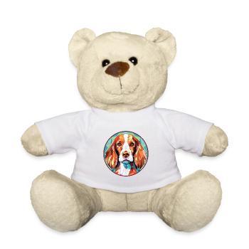 Welsh Springer Spaniel Dog Breed Watercolor Glass - Teddy Bear - white - Front
