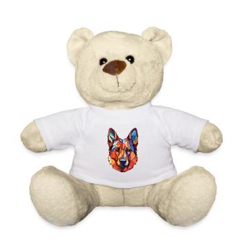 Garafian Shepherd Dog Breed Colorful Watercolor - Teddy Bear - white - Front