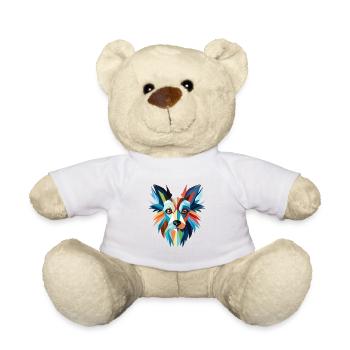 Chinesische Schopfhunderasse Aquarell-Illustration - Teddy - Weiß - Vorne