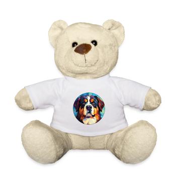 Berner Laufhund Hunderasse Aquarell Illustration - Teddy - Weiß - Vorne