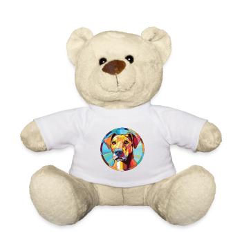 Braque Saint Germain Dog Breed Colorful Watercolor - Teddy Bear - white - Front