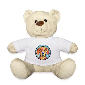 Broholmer Hunderasse Aquarell Glas Illustration - Teddy - Weiß - Vorne