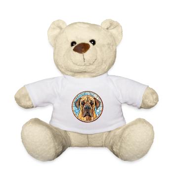 Mastiff anglais chien race aquarelle Illustration - Nounours - blanc - Devant