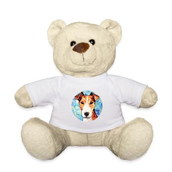 Fox Terrier chien lisse race aquarelle colorée - Nounours - blanc - Devant