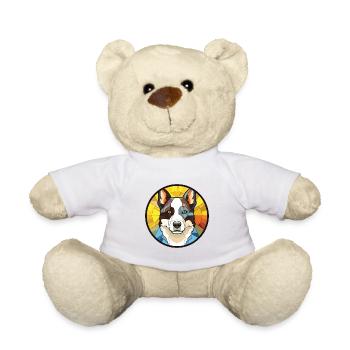 Karelian Bear Dog Breed Watercolor Illustration - Teddy Bear - white - Front