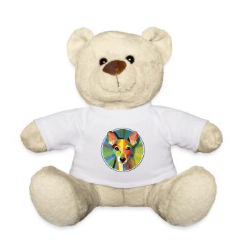 Lévrier italien chien race aquarelle colorée - Nounours - blanc - Devant