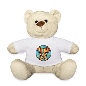 Volpino Italiano Hunderasse Aquarell Illustration - Teddy - Weiß - Vorne