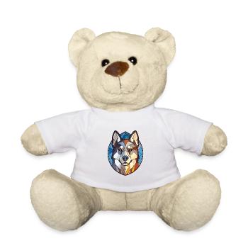 Husky seulement chien race aquarelle verre illustration - Nounours - blanc - Devant