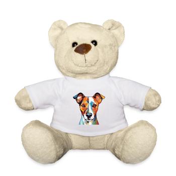 Jack Russell Terrier Hunderasse buntes Aquarell - Teddy - Weiß - Vorne
