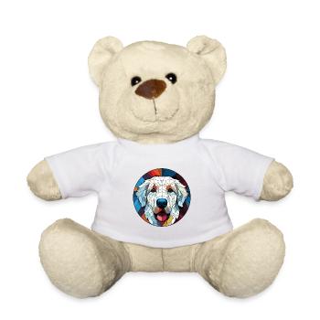 Kuvasz Hunderasse bunte Aquarell-Illustration - Teddy - Weiß - Vorne
