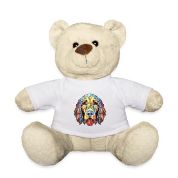 Portugiesischer Wachhund Rasse buntes Aquarell - Teddy - Weiß - Vorne