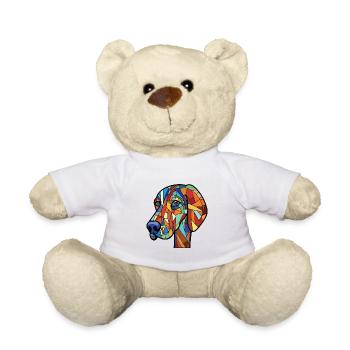 Nouvelle-Zélande Tête Chien Race Aquarelle Colorée - Nounours - blanc - Devant