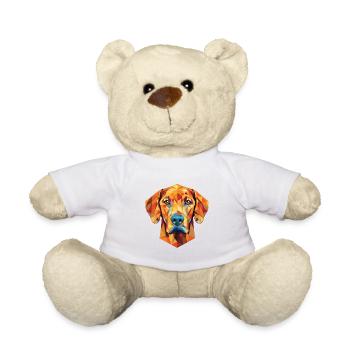 Rhodesian Ridgeback chien race aquarelle colorée - Nounours - blanc - Devant