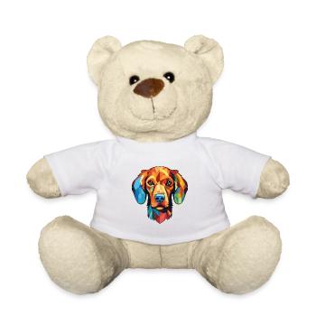 Illustration à l’aquarelle de race de chien slovaque Cuvac - Nounours - blanc - Devant