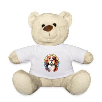 Landseer chien race aquarelle verre Illustration - Nounours - blanc - Devant