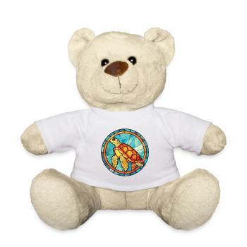 Turtle Colorful Watercolor Animal Pet Illustration - Teddy Bear - white - Front