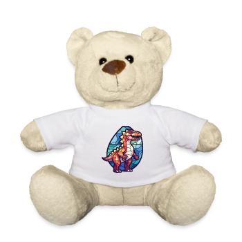 Bunte Aquarell-Tierillustration des Dinosauriers - Teddy - Weiß - Vorne