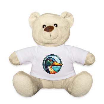 Duck Colorful Watercolor Animal Pet Illustration - Teddy Bear - white - Front