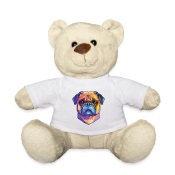 Carlin Aquarelle colorée Animal animal Illustration pour animaux de compagnie - Nounours - blanc - Devant