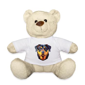 Rottweiler Chien Aquarelle Colorée Animal Cartoon - Nounours - blanc - Devant