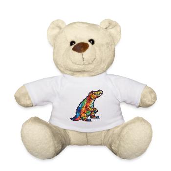 Crocodile Colorful Watercolor Animal Illustration - Teddy Bear - white - Front