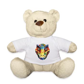 Crocodile Colorful Watercolor Animal Illustration - Teddy Bear - white - Front