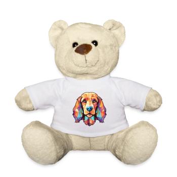 Cocker anglais chien aquarelle colorée animal de compagnie - Nounours - blanc - Devant