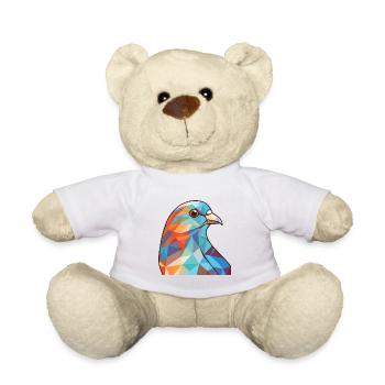 Taube bunte Aquarell-Tier-Haustier-Illustration - Teddy - Weiß - Vorne
