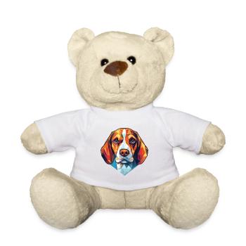 Beagle Hund Buntes Aquarell Tier Illustration - Teddy - Weiß - Vorne