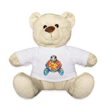 Turtle Colorful Watercolor Animal Pet Illustration - Teddy Bear - white - Front