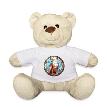 Eagle Colorful Watercolor Animal Pet Illustration - Teddy Bear - white - Front