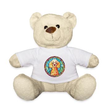 Pudel Hund Buntes Aquarell Tier Illustration - Teddy - Weiß - Vorne