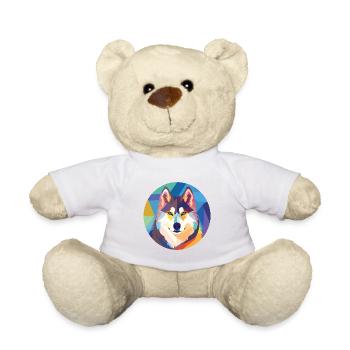 Husky Dog Aquarelle Colorée Animal Illustration - Nounours - blanc - Devant