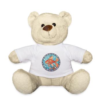 Bunte Aquarell-Tierhaustierillustration des Fisches - Teddy - Weiß - Vorne